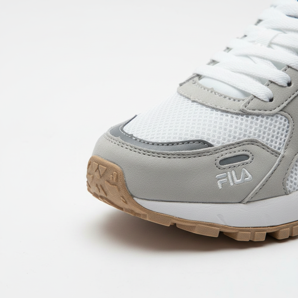 Fila Zagato detalle logo fondo blanco