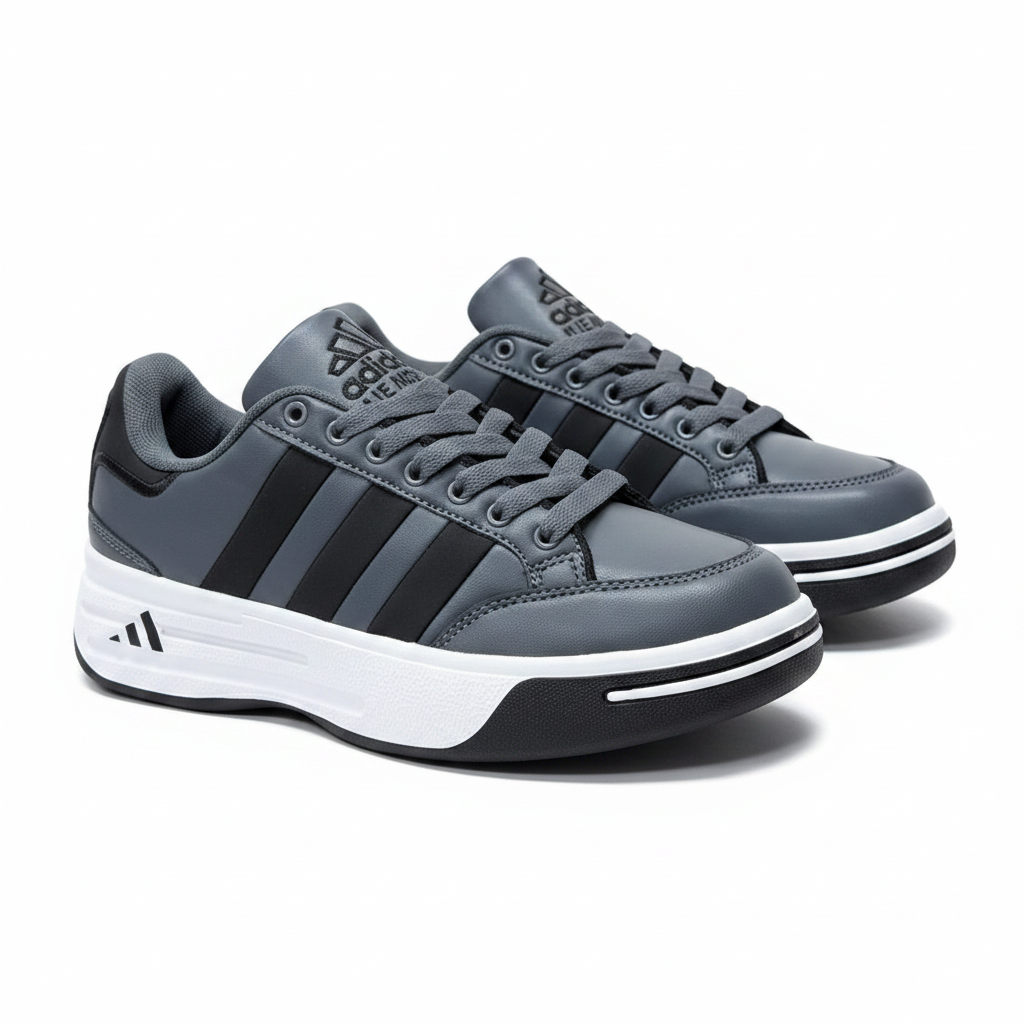 Adidas Nastase Gris Negro - Par Completo