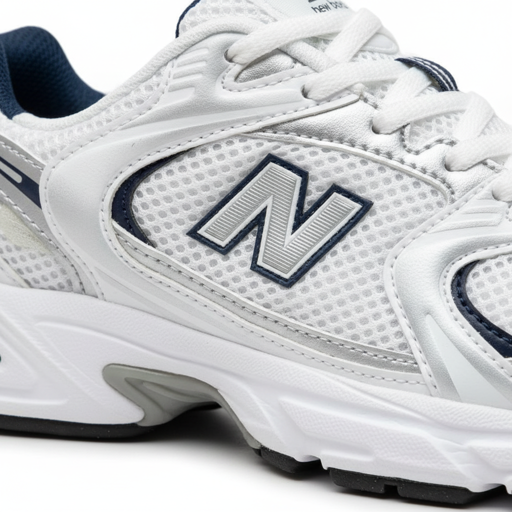 New Balance 530 Blanco Plata detalle