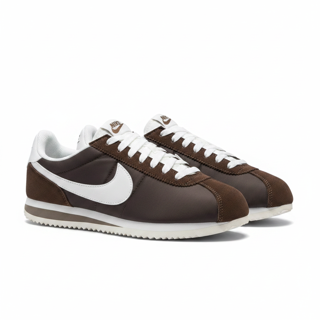 Nike Cortez Café Blanco par completo