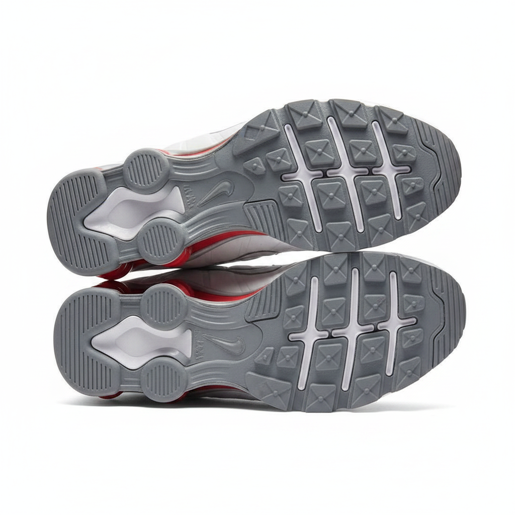Nike Shox R4 Blanco Gris - Vista Suela