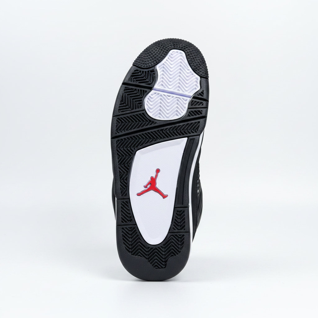 Air Jordan 4 Negro Blanco suela