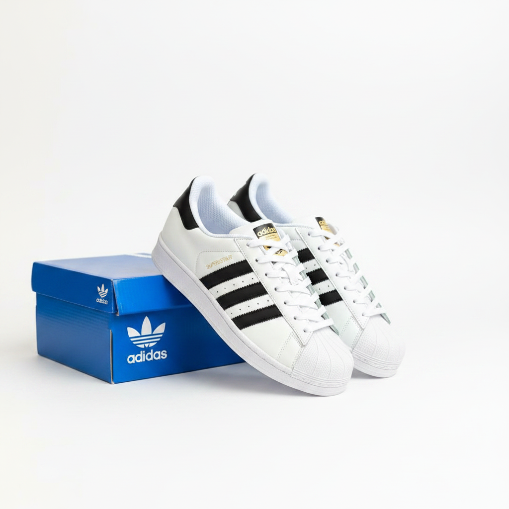 Adidas Superstar Blanco Negro vista lateral