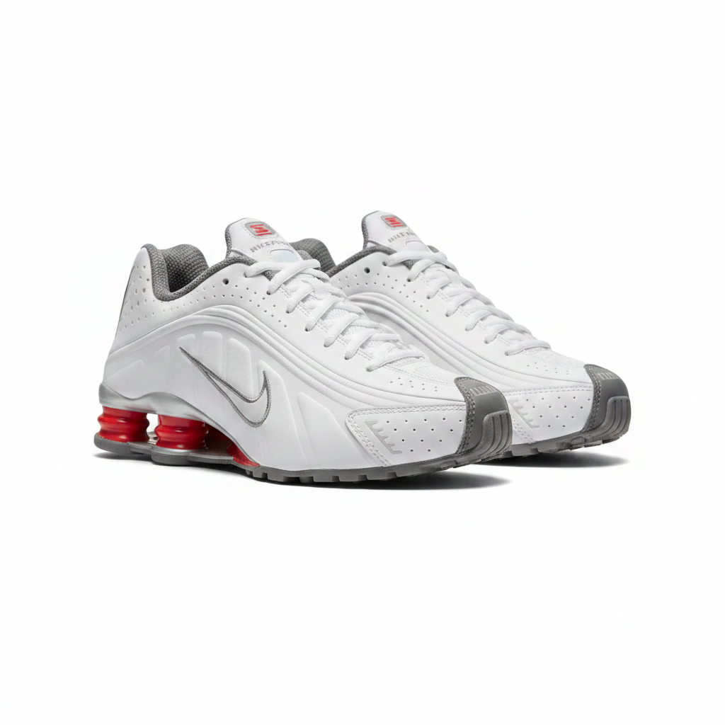 Nike Shox R4 Blanco Gris - Par Completo