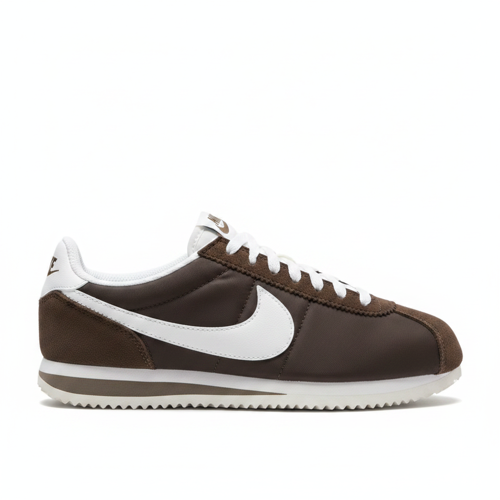 Nike Cortez Café Blanco vista lateral