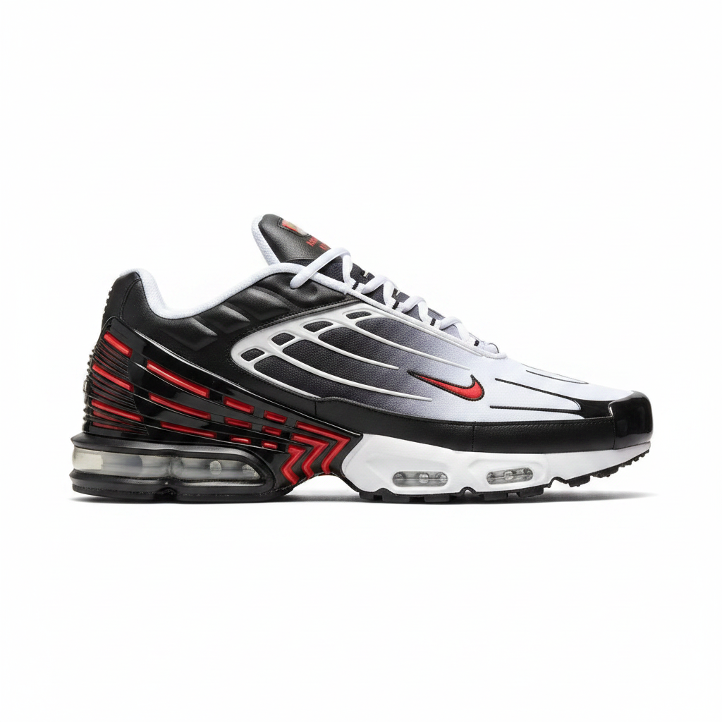 NK Air Max Plus III Blanco Negro Rojo - Vista lateral