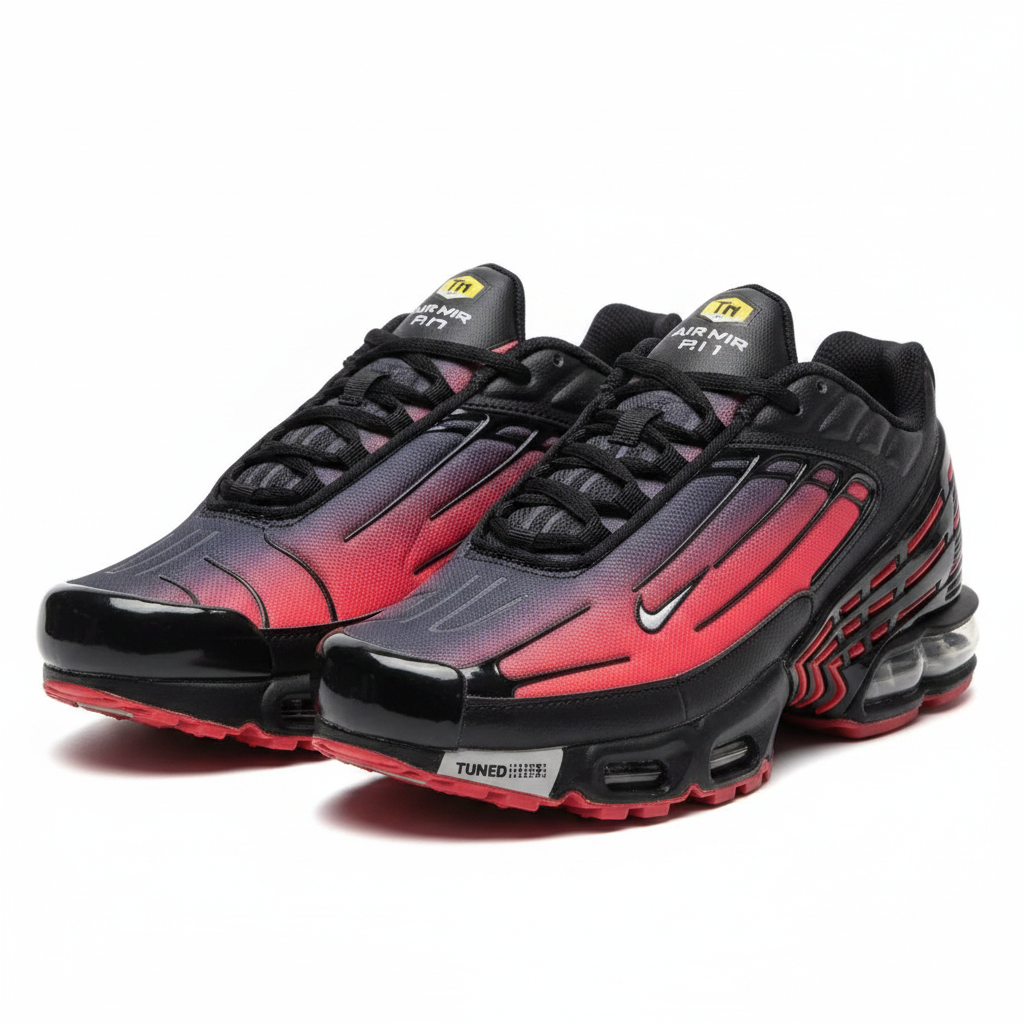 NK Air Max Plus III Negro Rojo - Par completo