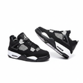 Air Jordan 4 Negro Blanco par completo