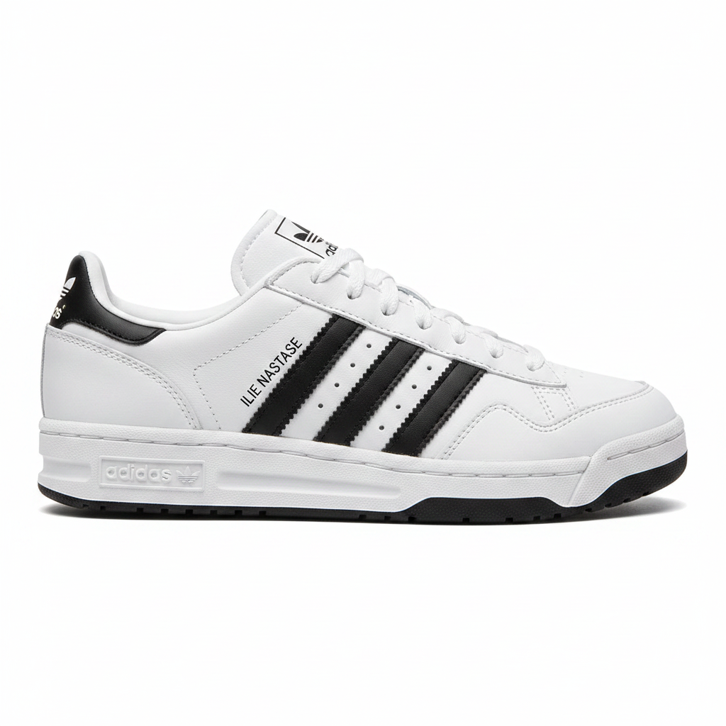 Adidas Nastase Blanco Negro - Vista Lateral