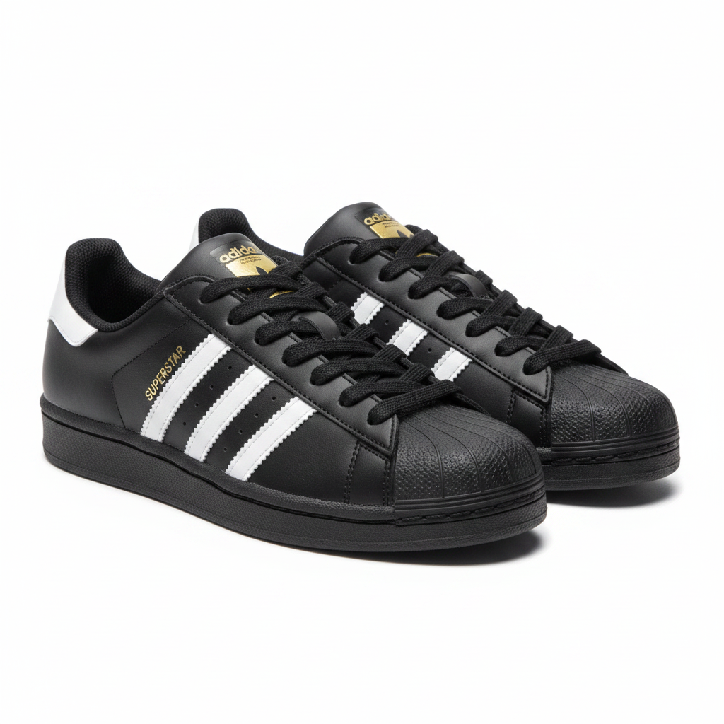 Adidas Superstar Negro Blanco par completo