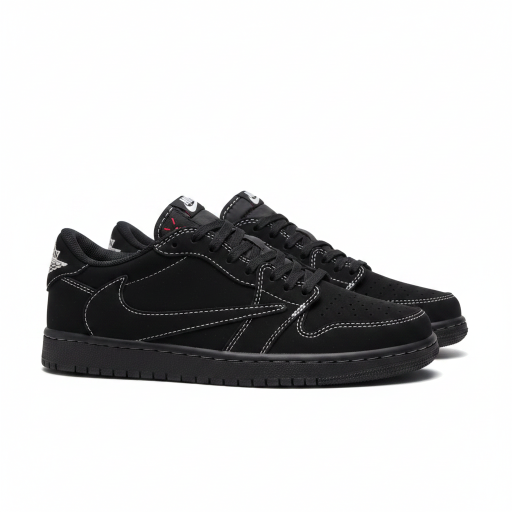 JRDN 1 Low Negro Stitch - Par completo