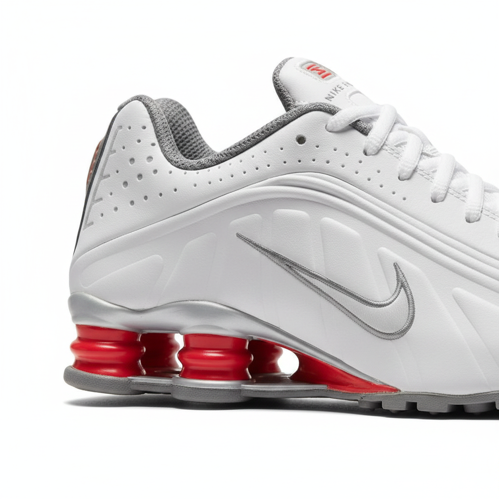 Nike Shox R4 Blanco Gris - Detalle