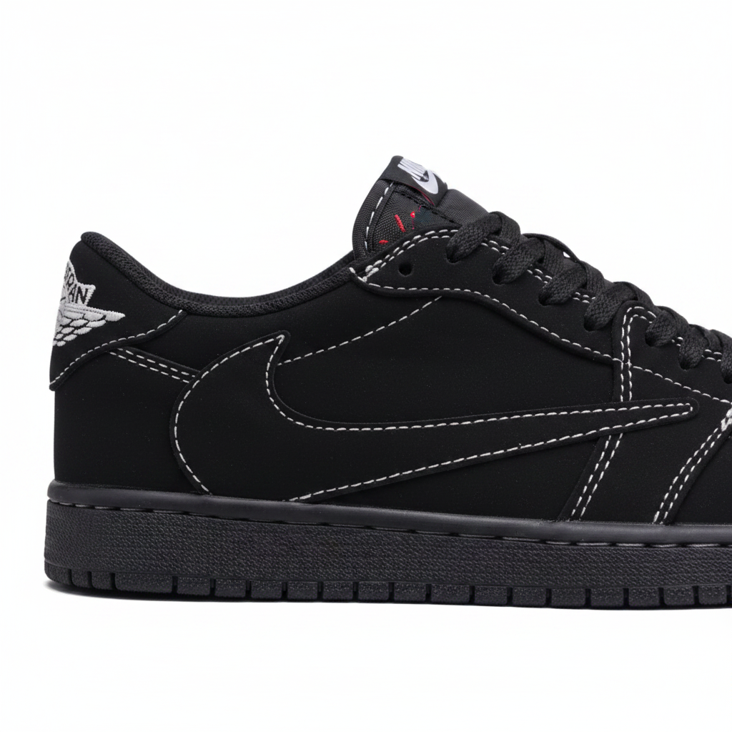 JRDN 1 Low Negro Stitch - Detalle