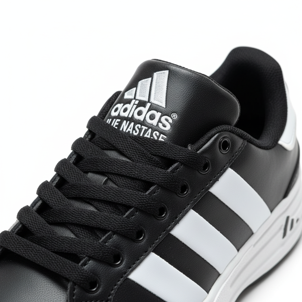 Adidas Nastase Negro Blanco - Detalle