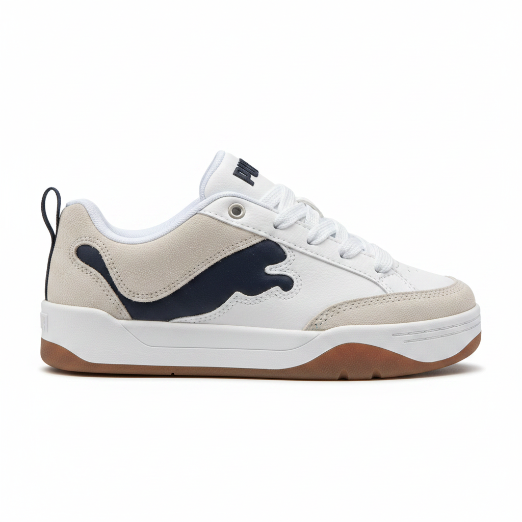 Puma Park Blanco Azul Marino - Vista Lateral