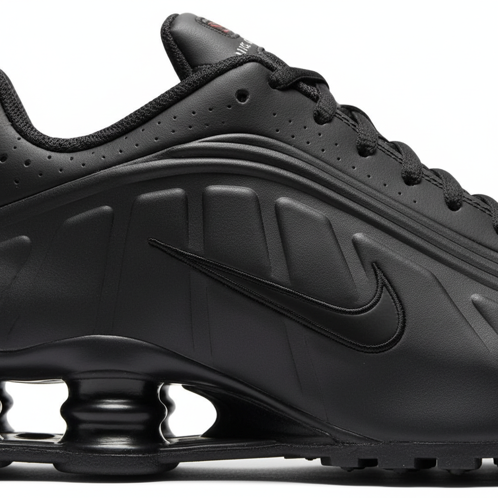 Nike Shox R4 Todo Negro - Detalle