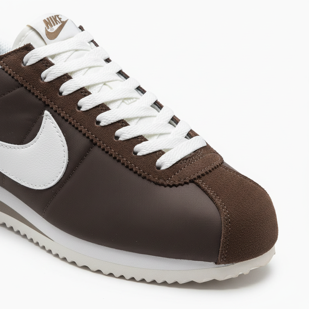 Nike Cortez Café Blanco detalle