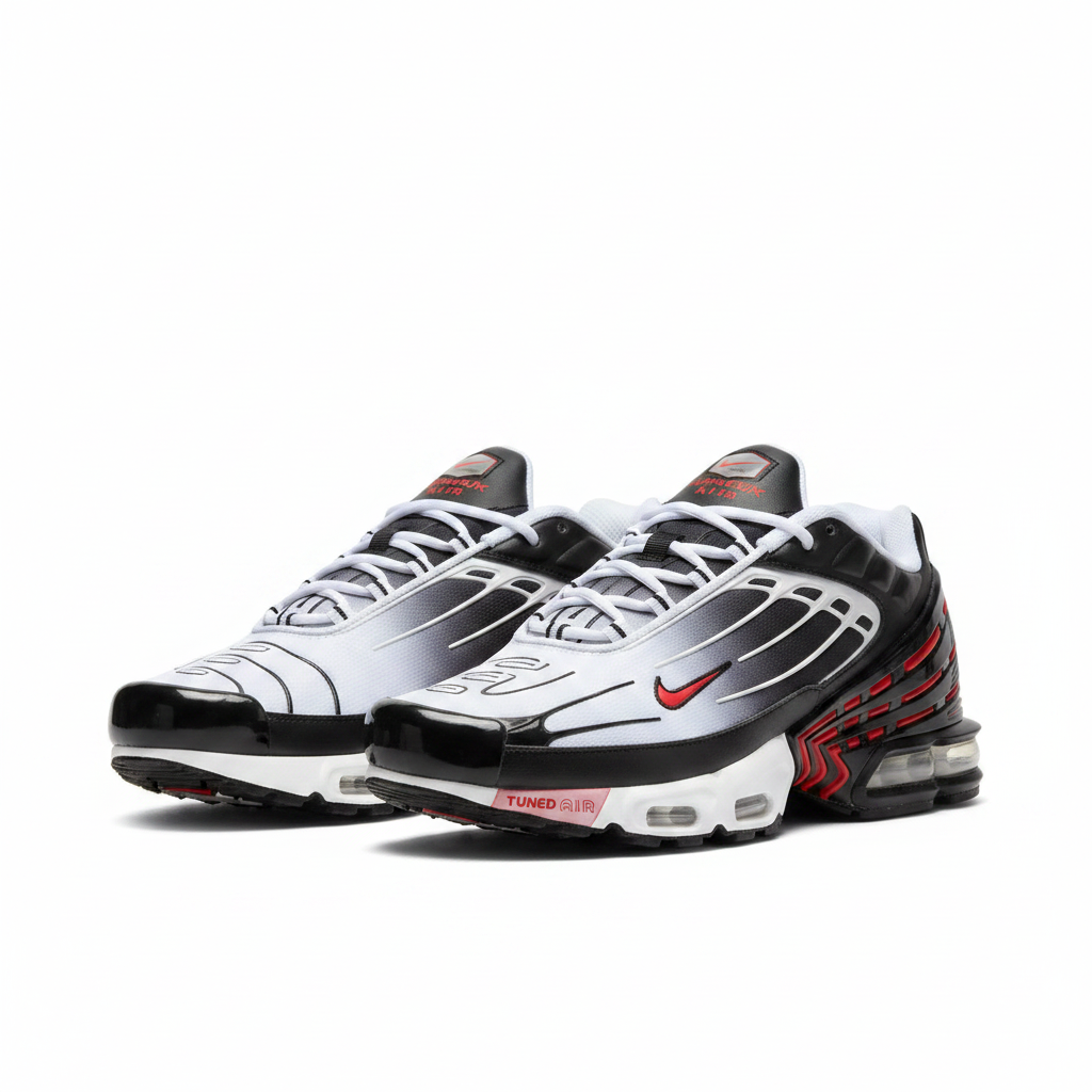 NK Air Max Plus III Blanco Negro Rojo - Par completo