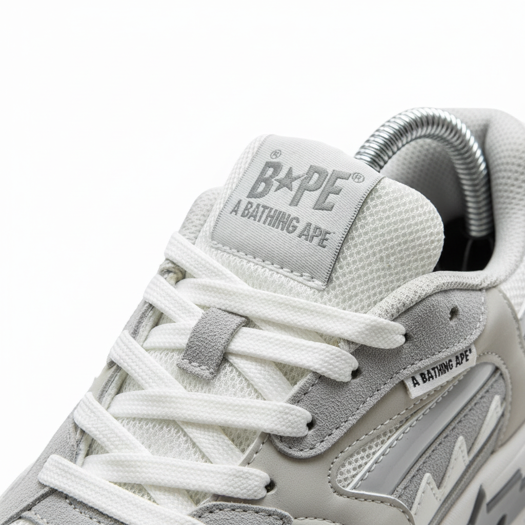 BAPE Sta Runner Gris - Detalle lengüeta