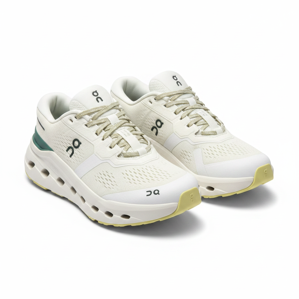 On Running Cloudmonster Blanco Verde - Par completo